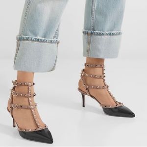 Valentino Rockstud 65 patent-leather pumps black size 38/8